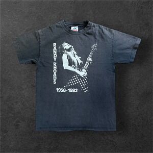 Randy Rhoads T Shirt Men Medium Black Faded 1956 1982 Graphic Tee Band T